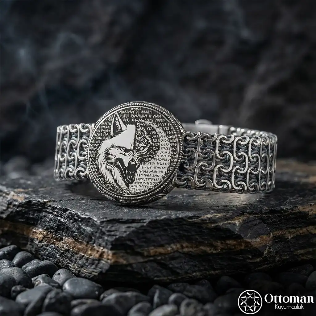 İstiklal Wolf Silver Men's Bracelet