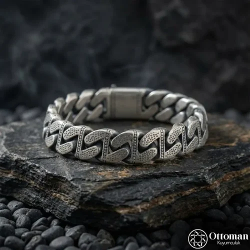 Zincir Gümüş Erkek Bileklik