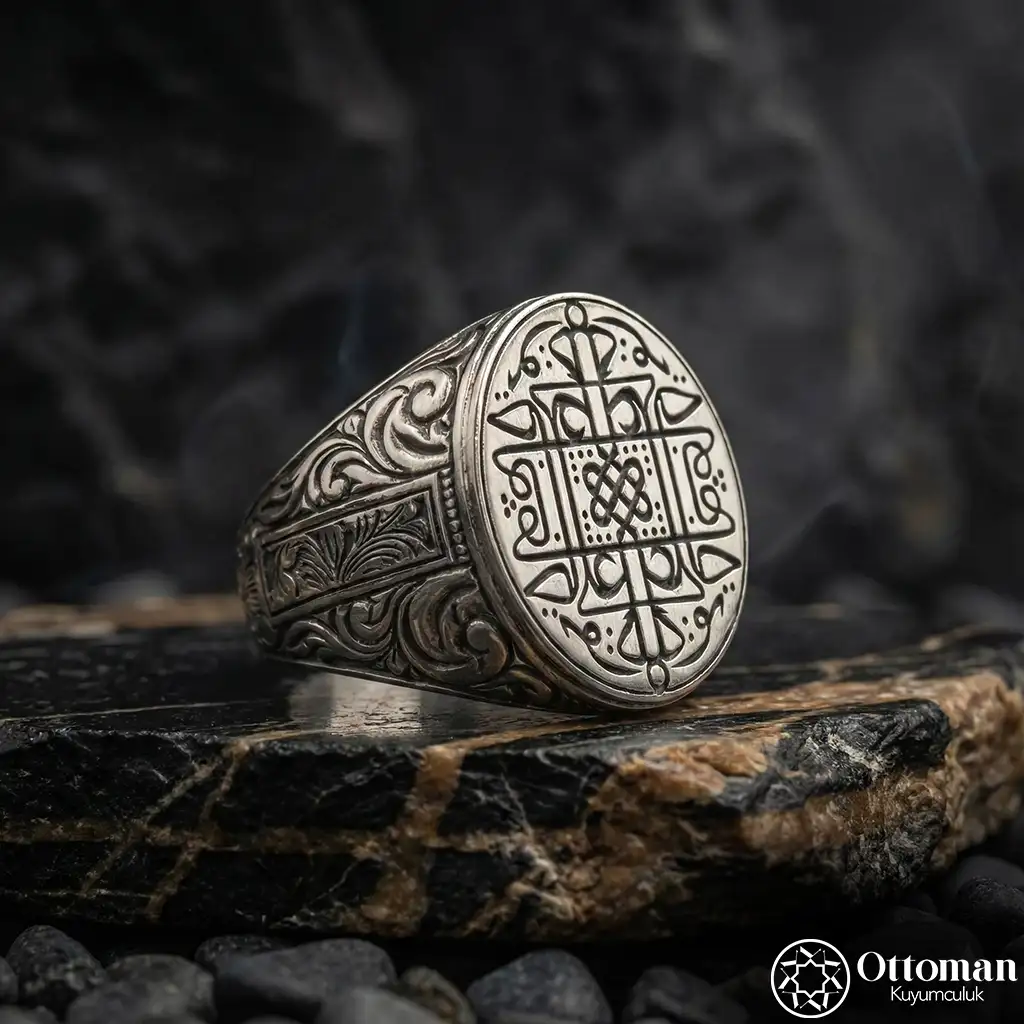 Yavuz Sultan Selim Mührü Silver Men's Ring