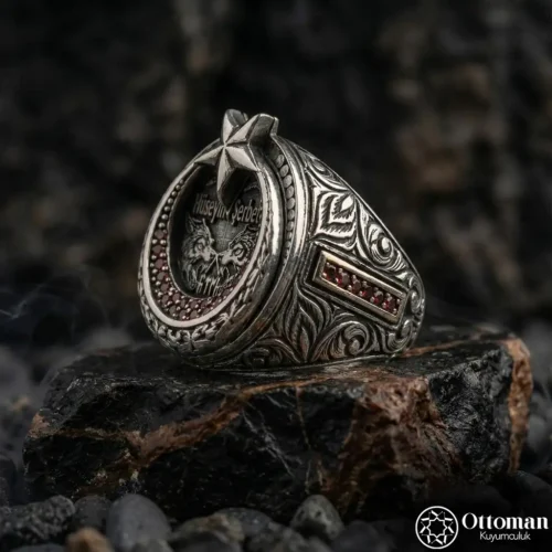 Ay Yıldızlı İsimli Gümüş Yüzük