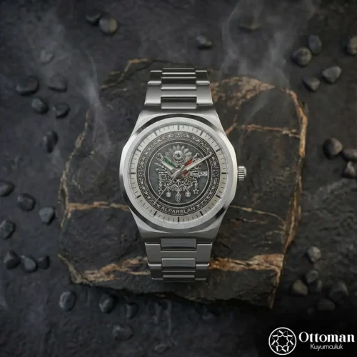 Osmanlı Sancağı Gümüş Kadranlı Erkek Kol Saati