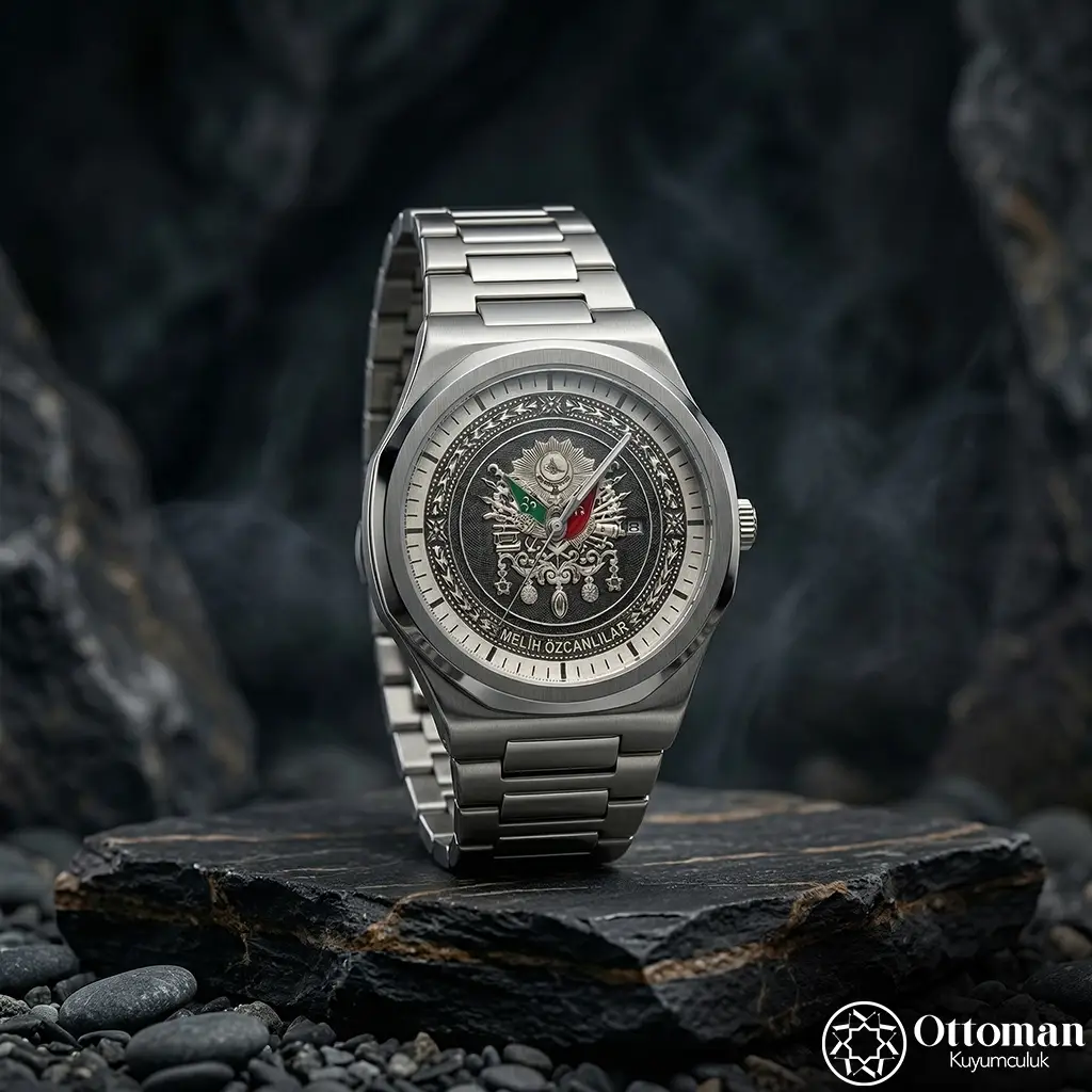 Banner Silver Dial Men's Wristwatch