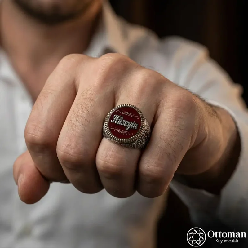 1 Kişiye Özel İsimli Gümüş Yüzük