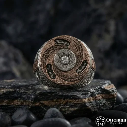 1 Dönen Tasarım Aile Gümüş Yüzük