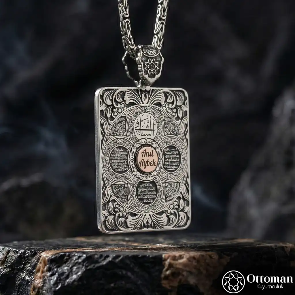 Personalized Prayer Rectangle Silver Necklace