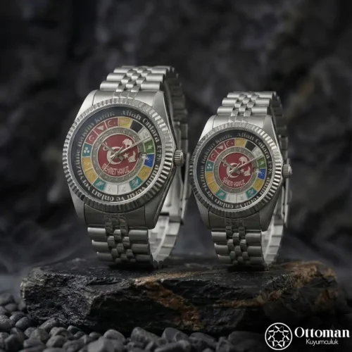 16 Türk Devleti Gümüş Kadranlı Kol Saati Seti