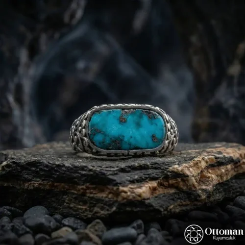 1 Firuze Taşlı Zarif Gümüş Yüzük