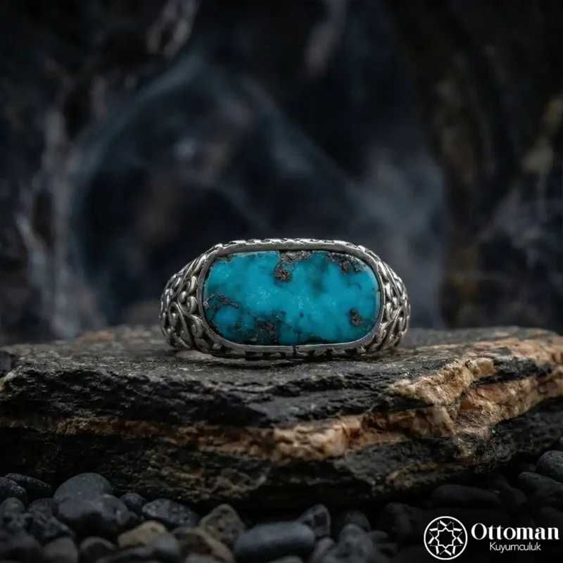 1 Firuze Taşlı Zarif Gümüş Yüzük