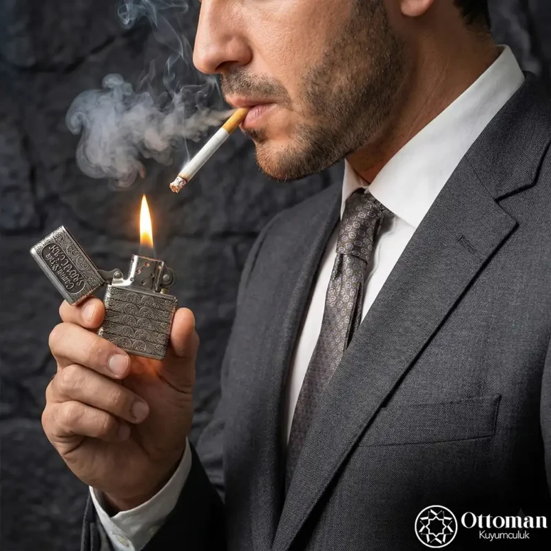 1 Kişiye Özel İsimli Gümüş Çakmak