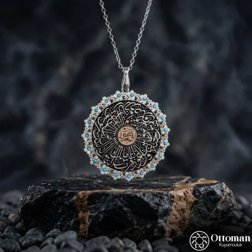 1 İsimli Mikro Taşlı Gümüş Kadın Kolye