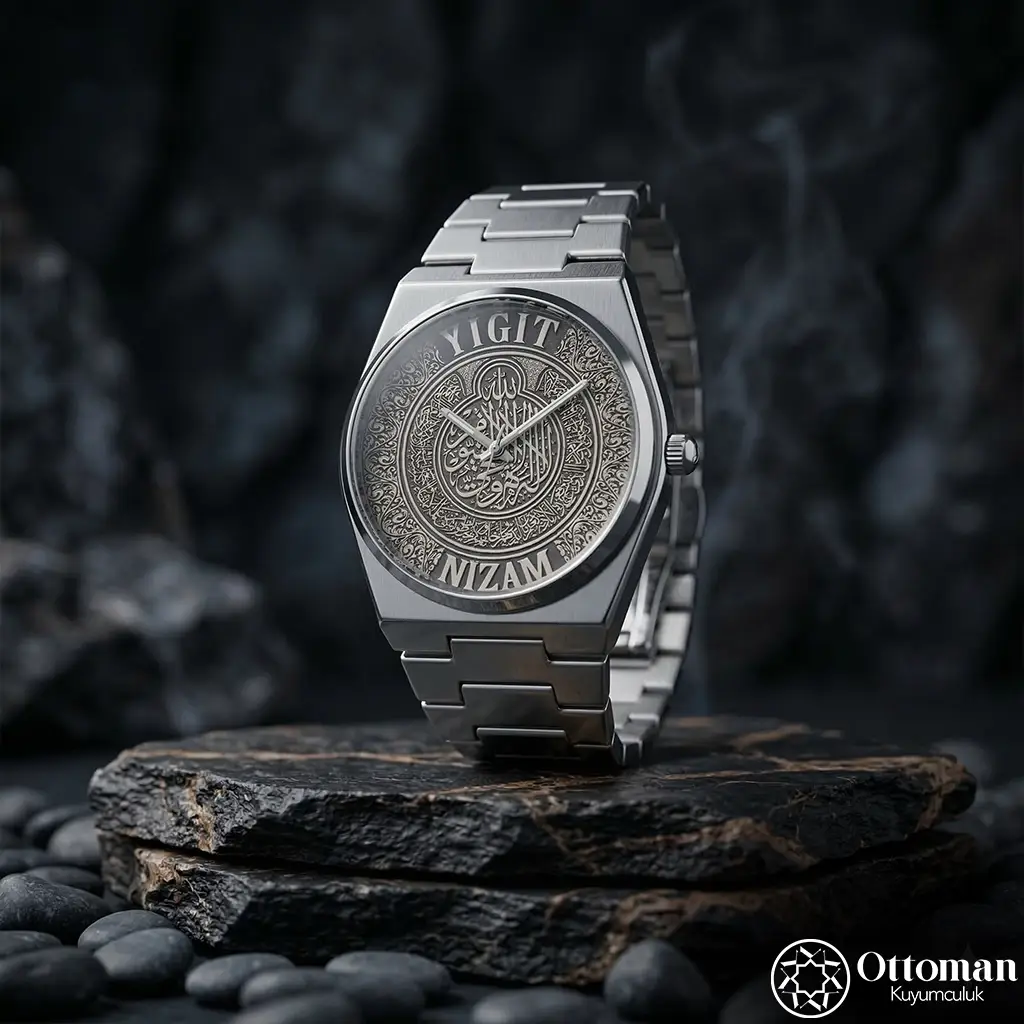 Koruma Prayer Silver Dial Men's Wristwatch