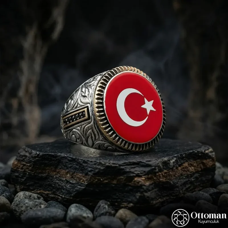 1 Ay Yıldızlı Gümüş Yüzük