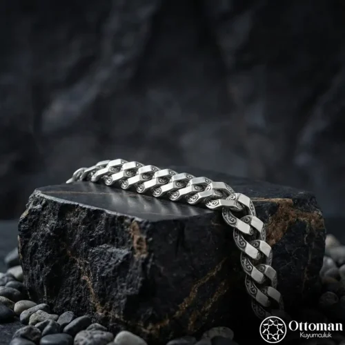 Saltanat Motifli Gurmet Gümüş Zincir Bileklik Modeli