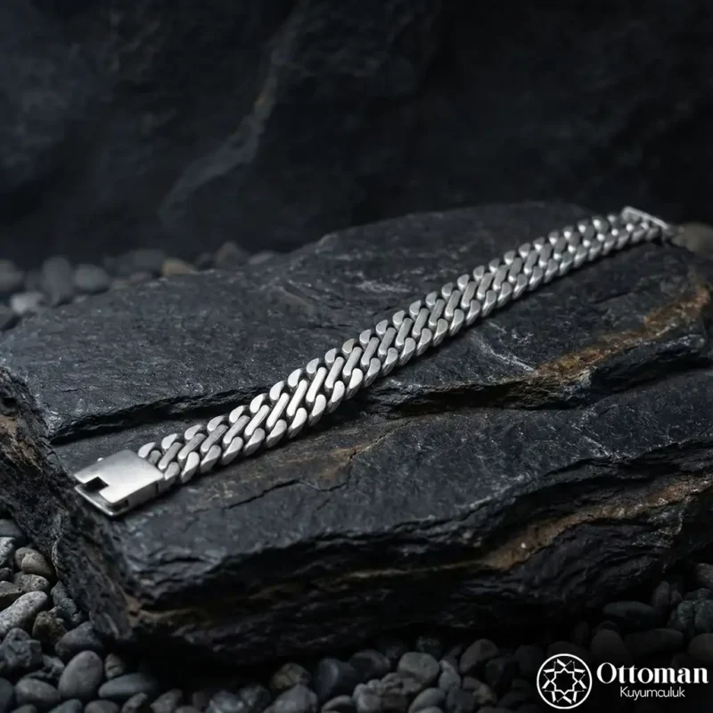 Vakur Zincir Gümüş Bileklik Modeli