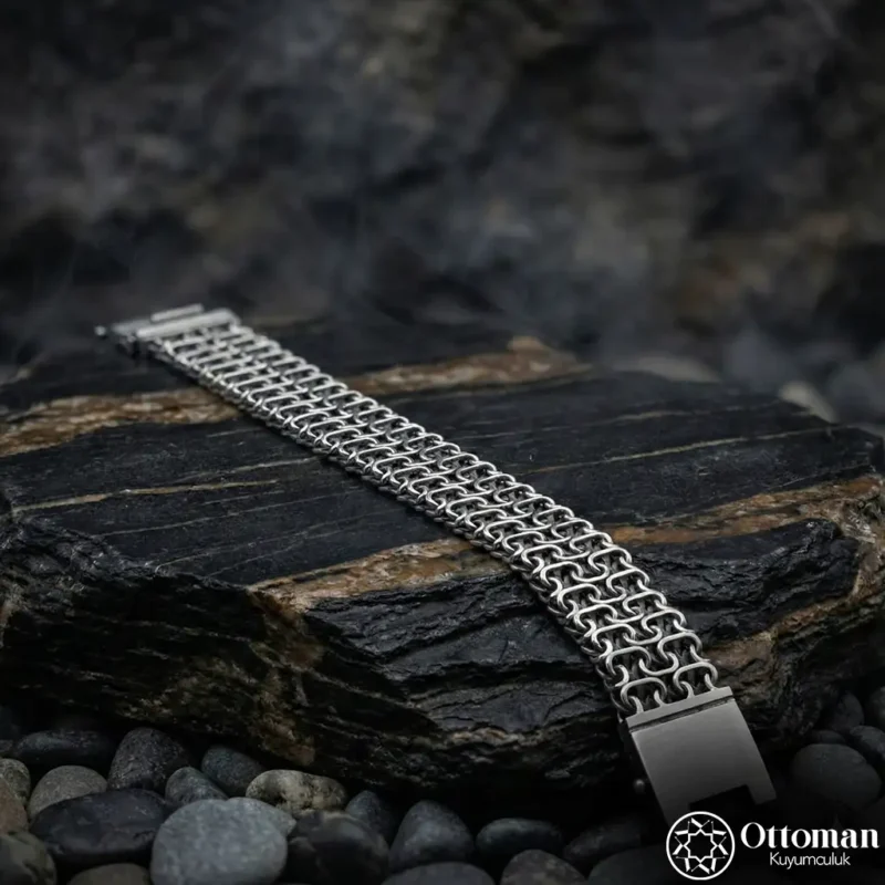 Örgü Gümüş Bileklik Modeli