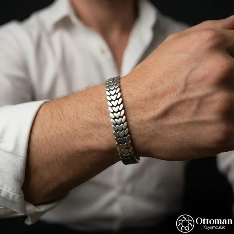 Mihenk Zincir Gümüş Bileklik Modeli