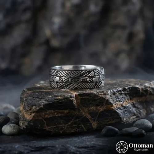 Çizgisel Gümüş Erkek Alyans