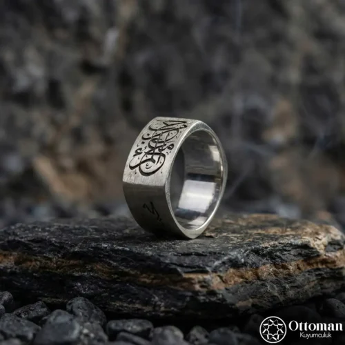 Kişi Sevdiğiyle Beraberdir Yazılı Gümüş Erkek Alyans