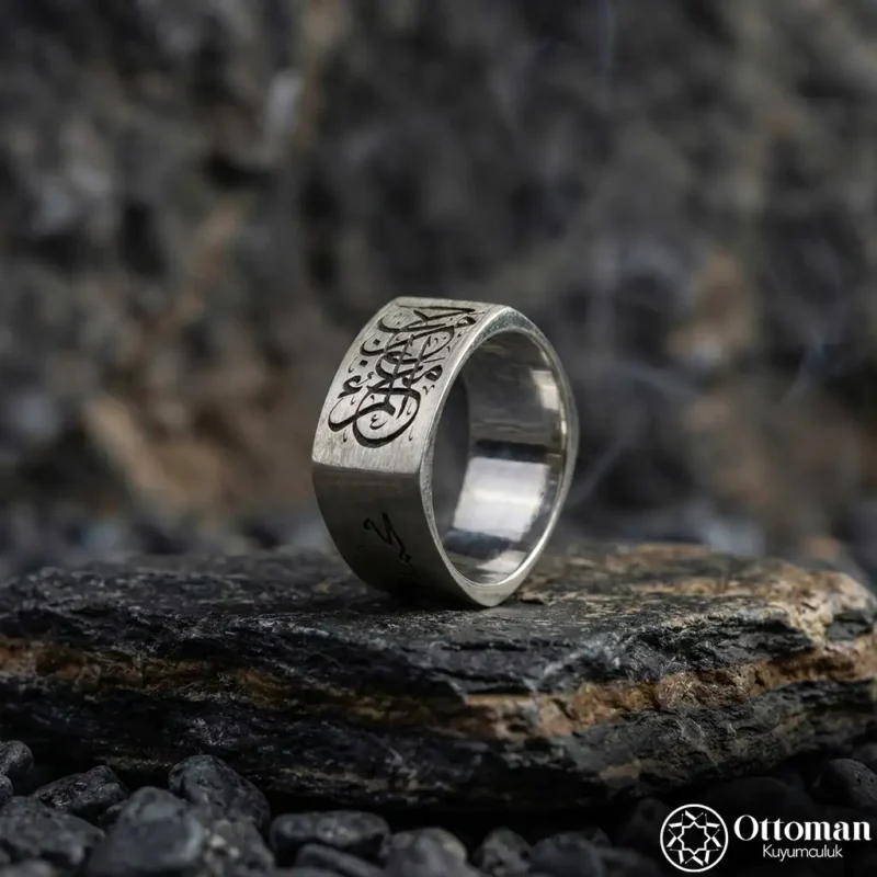 Kişi Sevdiğiyle Beraberdir Yazılı Gümüş Erkek Alyans