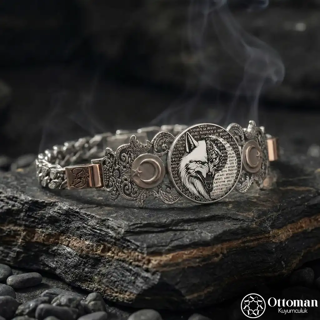 İstiklal Star and Crescent Silver Bracelet