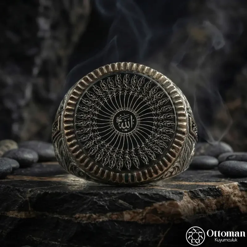 2 35 Besmele Gümüş Erkek Yüzük