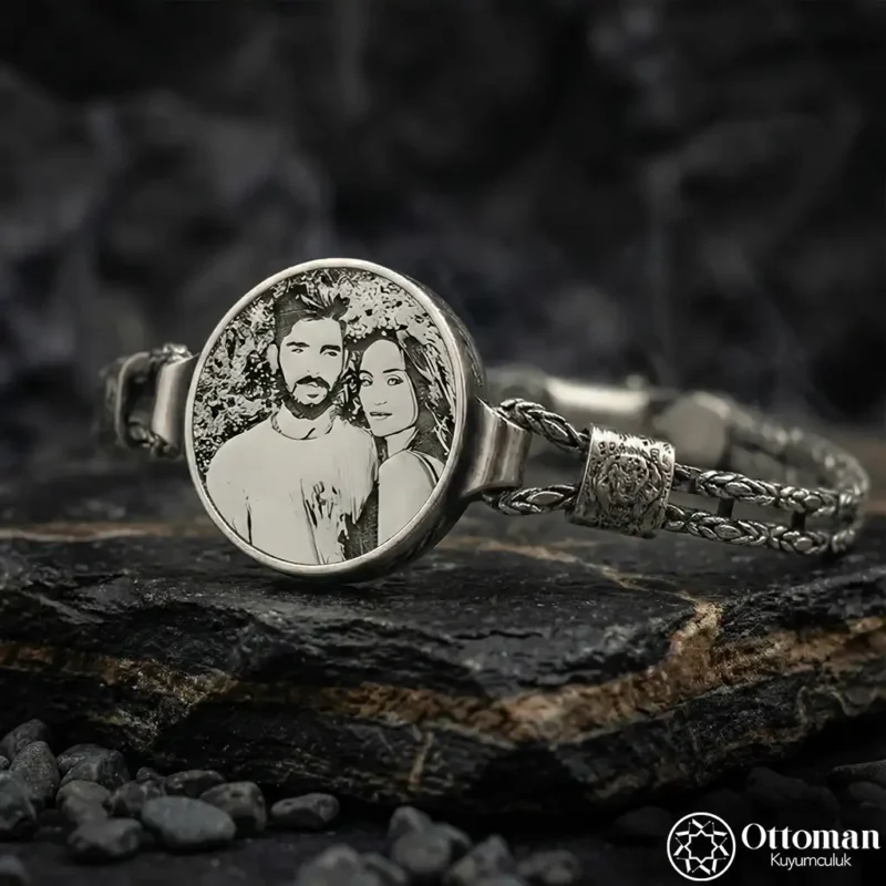 Fotoğraflı Gümüş Bileklik