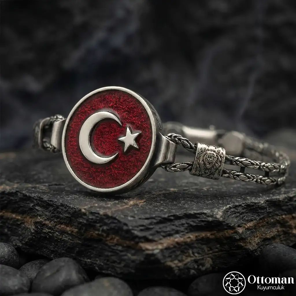Star and Crescent Silver Bracelet