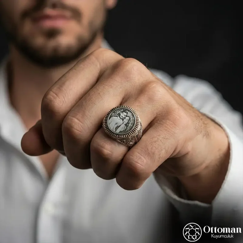 Fotoğraflı Gümüş Yüzük