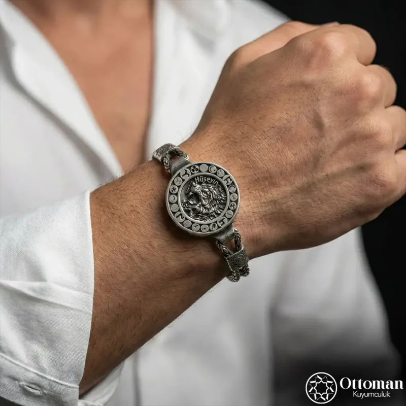 2 İsimli Bozkurt Gümüş Bileklik