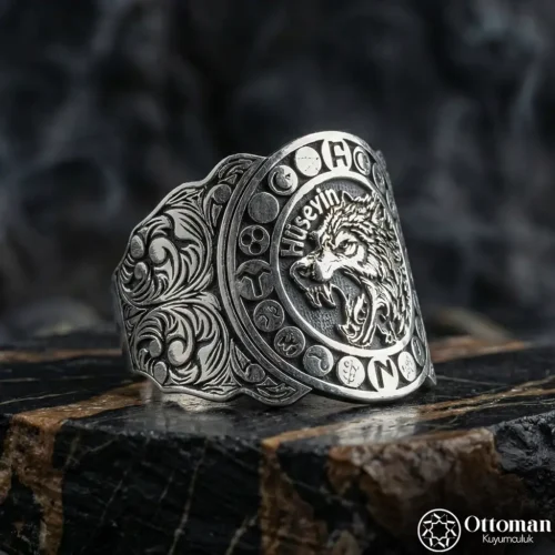 Kişiye Özel Kurt Gümüş Yüzük