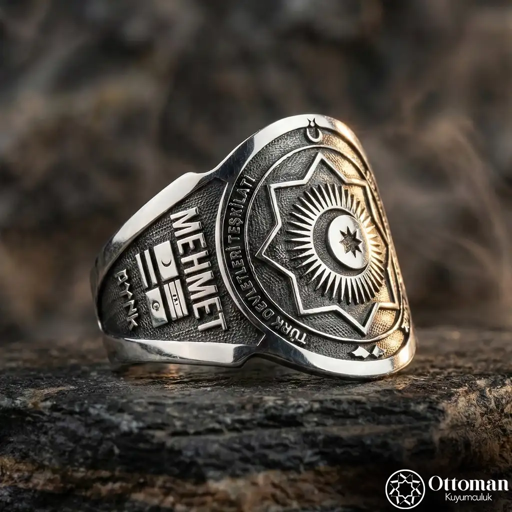 Turkish States Organization Silver Ring