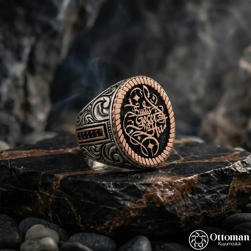 Bu da Geçer Yahu Engraved Silver Ring