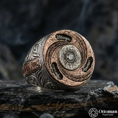 Dönen Tasarım Aile Gümüş Yüzük