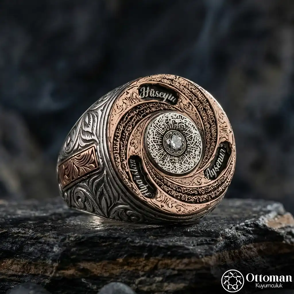 Dönen Design Aile Silver Ring