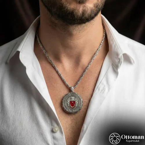 Türk Kurdu isimli Gümüş Madalyon Kolye