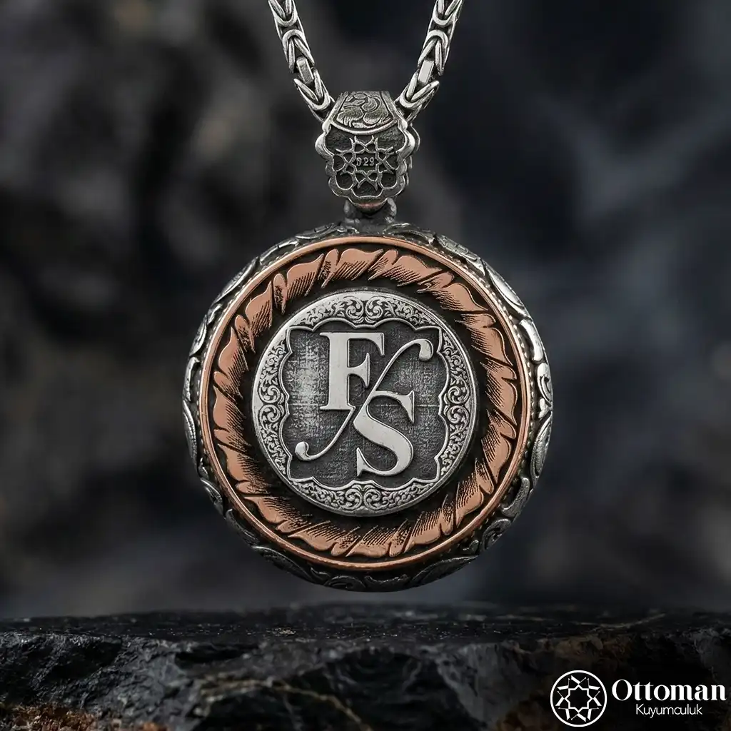 Initial Silver Medallion Necklace