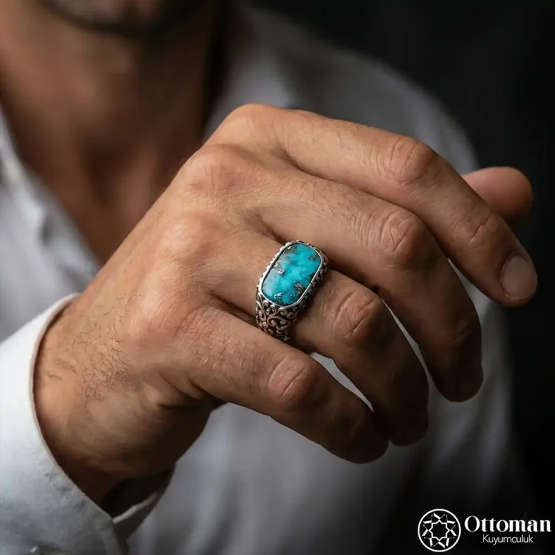 2 Firuze Taşlı Zarif Gümüş Yüzük