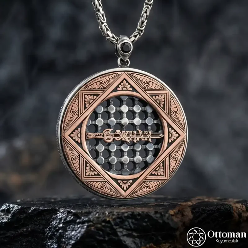 İsimli Esmaül Hüsna Gümüş Madalyon Kolye