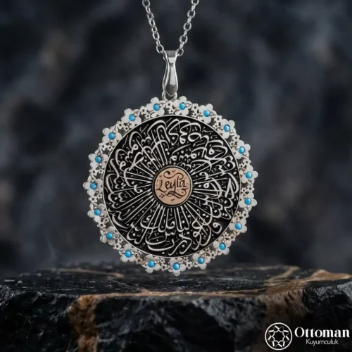 İsimli Mikro Taşlı Gümüş Kadın Kolye