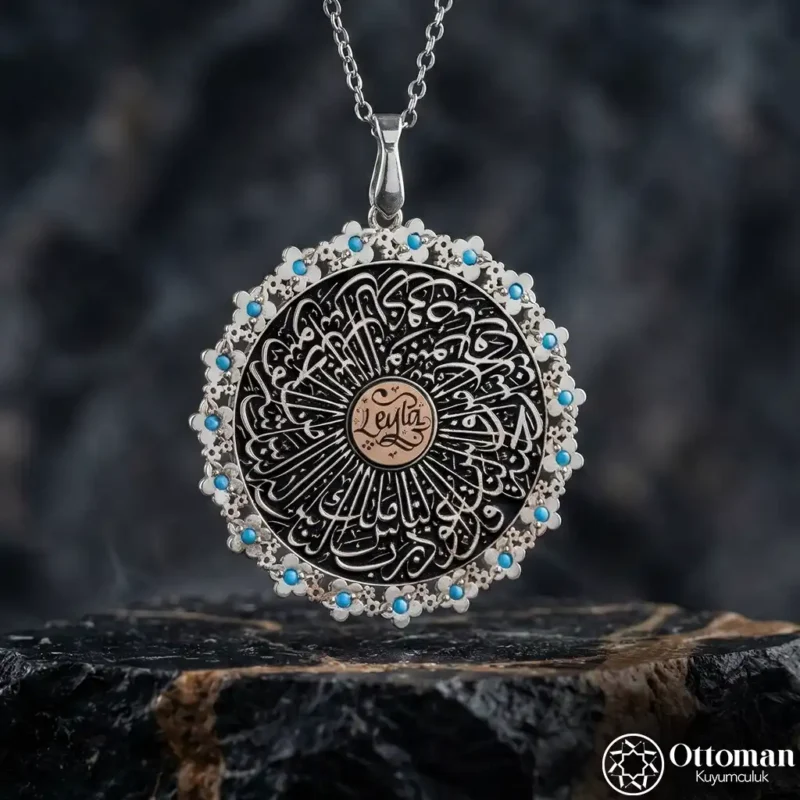 2 İsimli Mikro Taşlı Gümüş Kadın Kolye