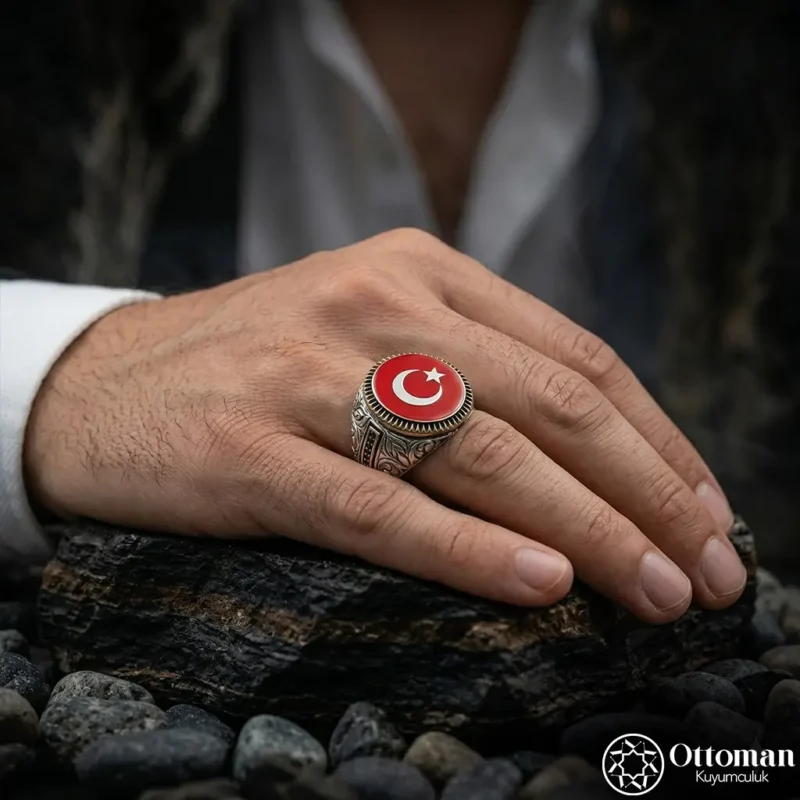 2 Ay Yıldızlı Gümüş Yüzük