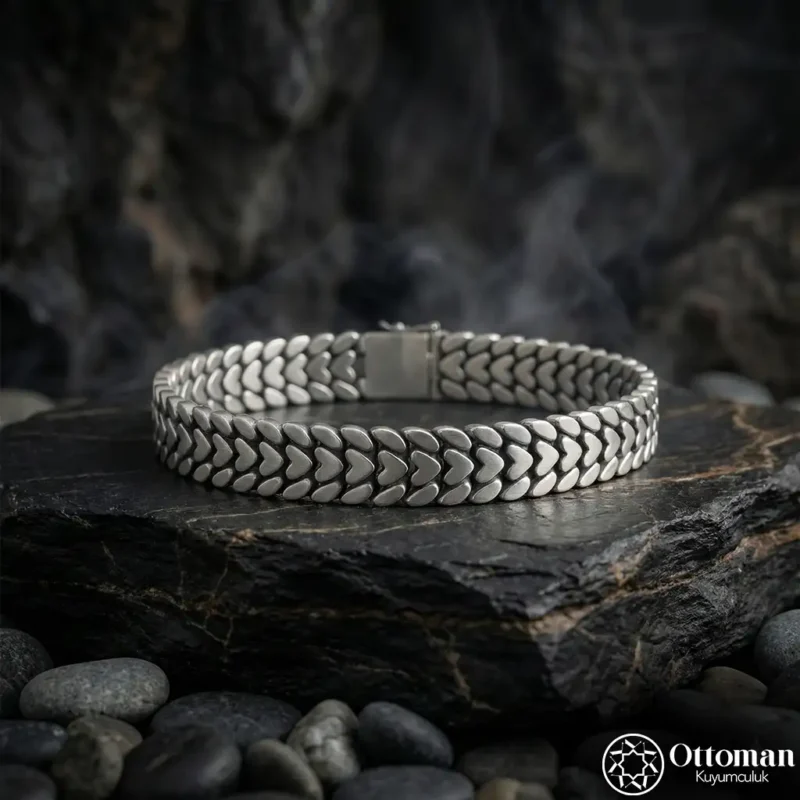 Mihenk Zincir Gümüş Bileklik Modeli