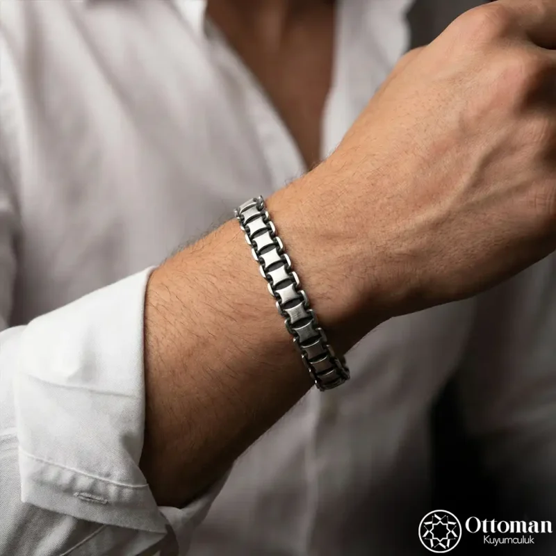 Vakar Zincir Gümüş Bileklik Modeli