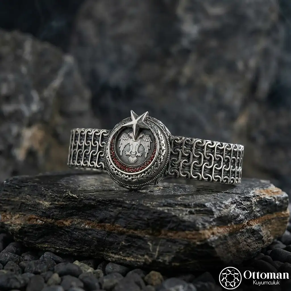 Seljuk Eagle Silver Bracelet