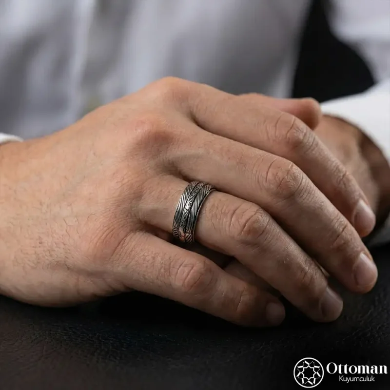 Çizgisel Gümüş Erkek Alyans