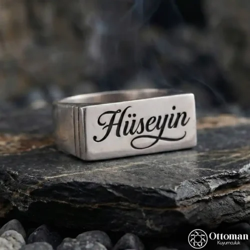 İsimli Sade Kasa Gümüş Yüzük