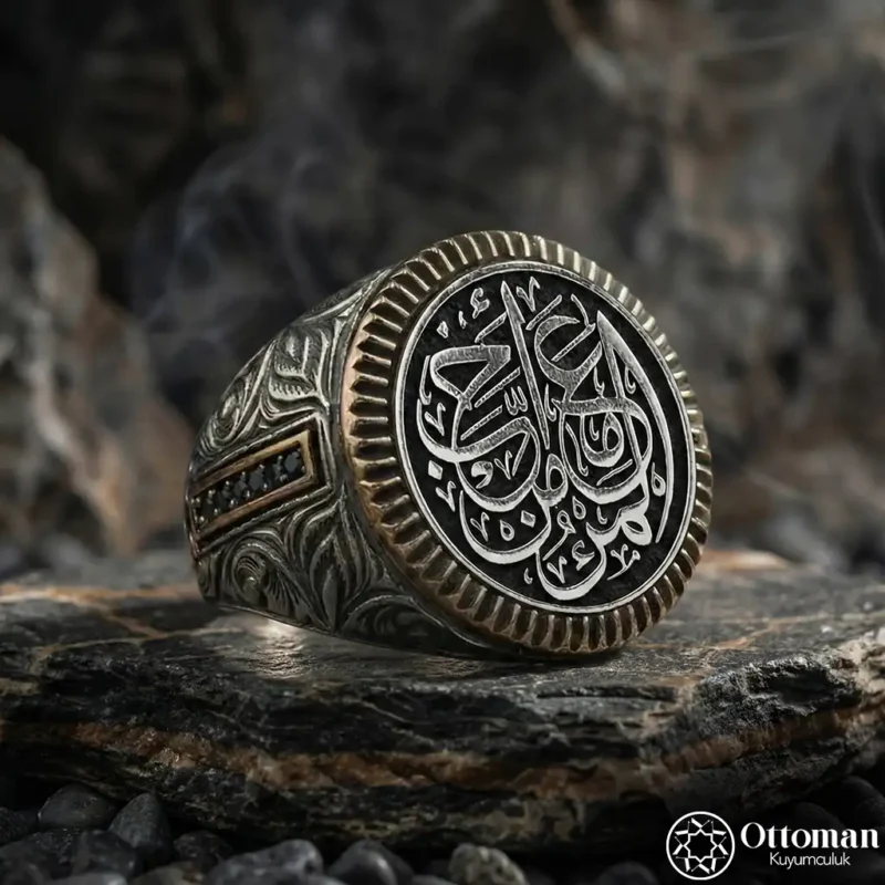 3 Kördüğüm Gibi Sevmek Yazılı Gümüş Yüzük