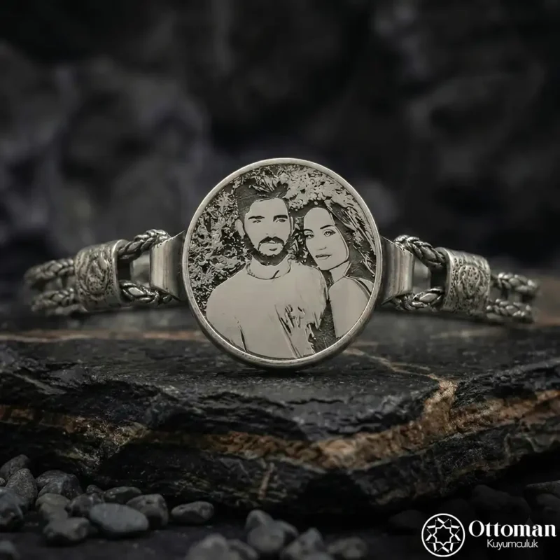 Fotoğraflı Gümüş Bileklik