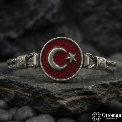 3 Ay Yıldızlı Gümüş Bileklik
