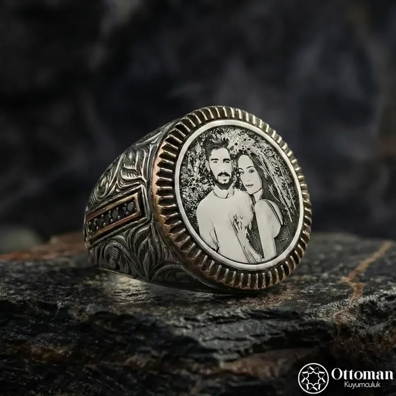 Fotoğraflı Gümüş Yüzük